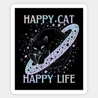 Happy cat happy life Sticker